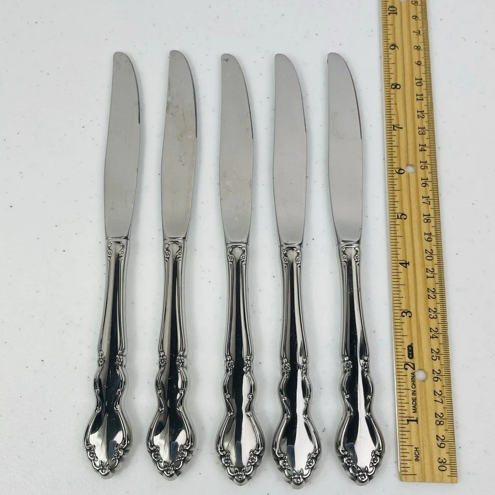 Oneida Dover Dinner Knives Hollow Set‎ of 5 Stainless 9